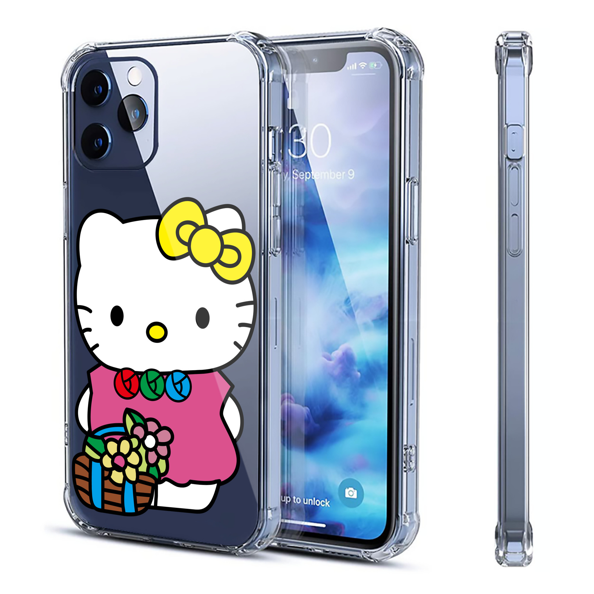 （画像用） Hello Kitty ハローキティ 【iPhone 12シリーズ対応】透明スマホケース（クリアソフトケース）